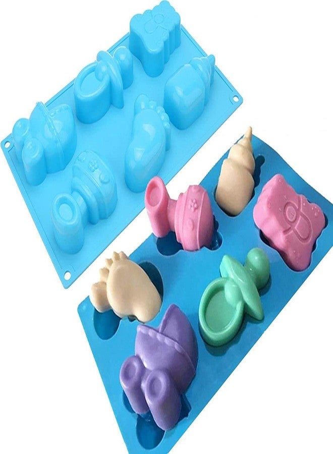 TREXEE Baby Shower Party Silicone Mold Baby Feeding Bottle Pacifier Fondant Mold for Sugarcraft Candy Making Cupcake Topper Mold Soap Mould Chocolate Cake Muffin Mould - Image 1